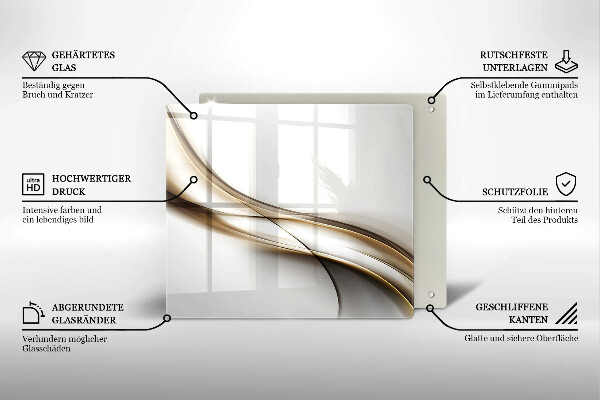 Tocător din sticlă Abstracția liniilor moi