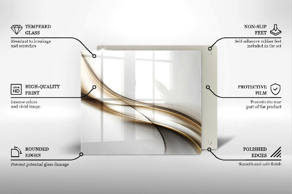 Tocător din sticlă Abstracția liniilor moi