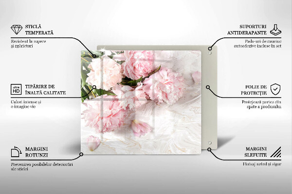 Tocător din sticlă Flori delicate de trandafiri