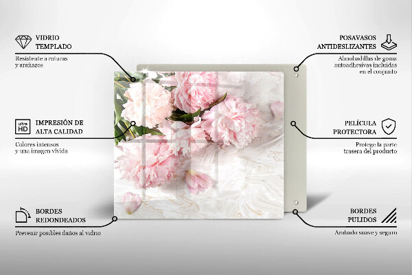 Tocător din sticlă Flori delicate de trandafiri