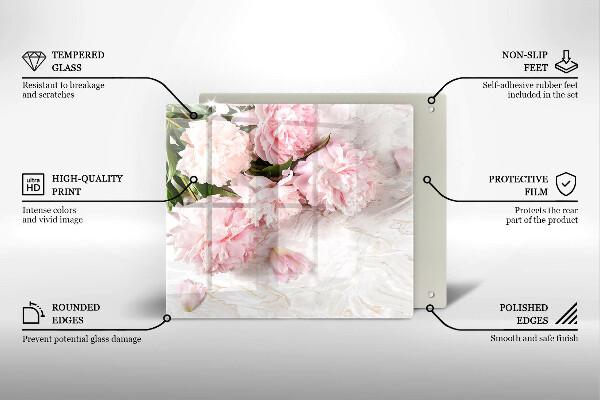 Tocător din sticlă Flori delicate de trandafiri