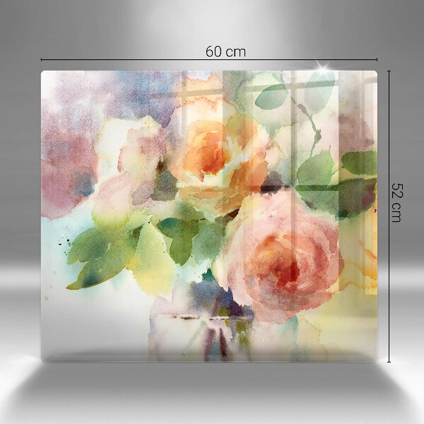 Tocător din sticlă Flori pictate