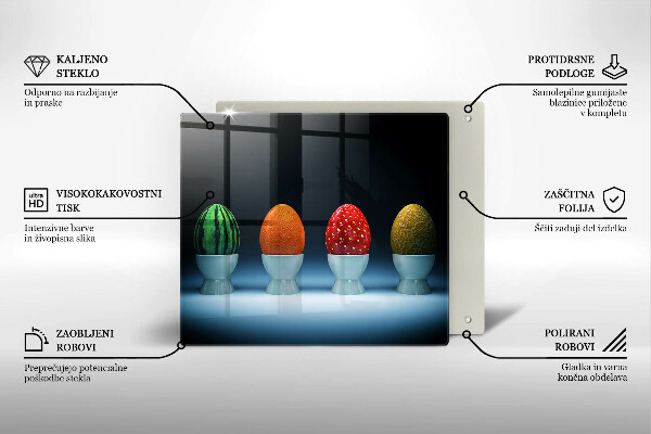 Tocător din sticlă Ouă de fructe abstracte