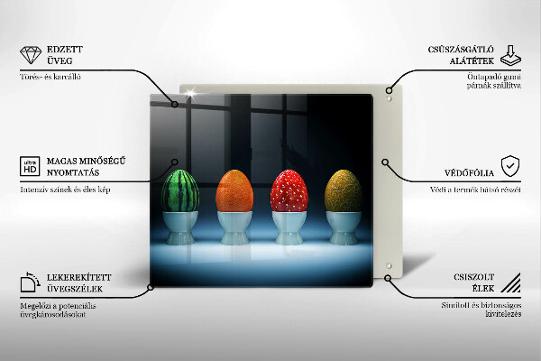 Tocător din sticlă Ouă de fructe abstracte