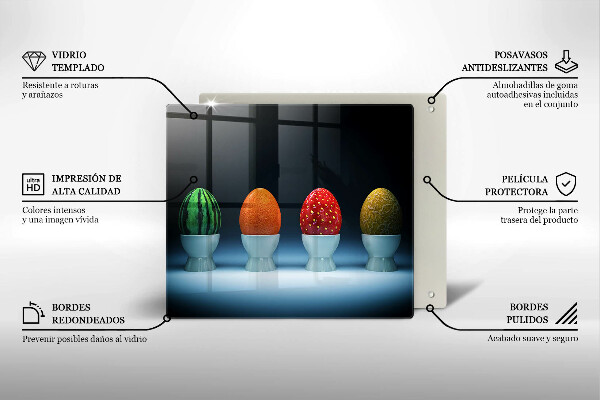 Tocător din sticlă Ouă de fructe abstracte