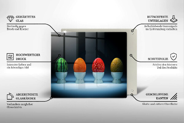 Tocător din sticlă Ouă de fructe abstracte
