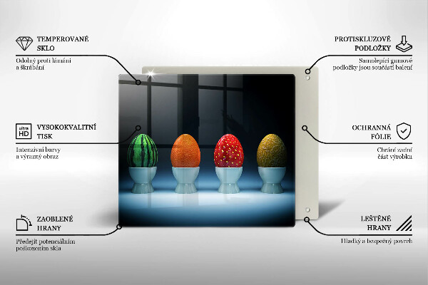 Tocător din sticlă Ouă de fructe abstracte