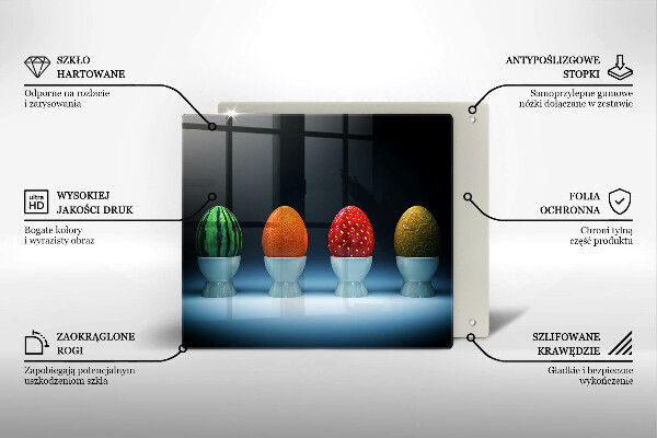 Tocător din sticlă Ouă de fructe abstracte