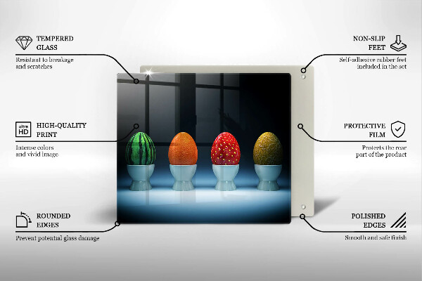 Tocător din sticlă Ouă de fructe abstracte