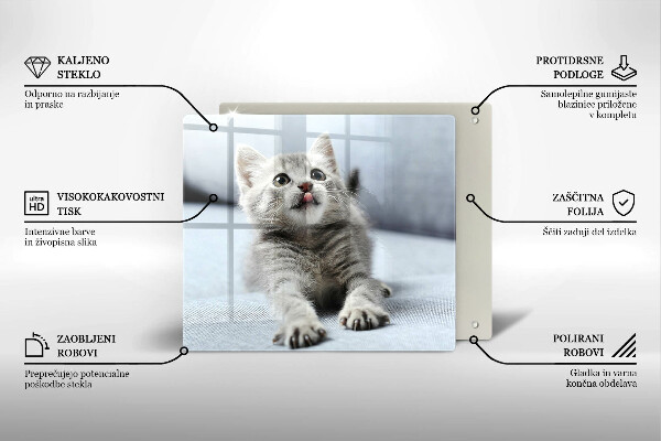 Tocător din sticlă Pisicuță drăguță