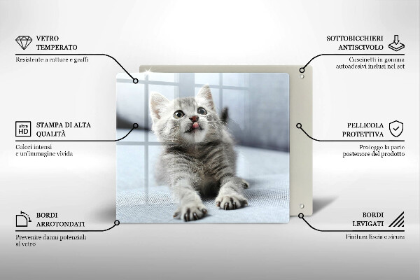 Tocător din sticlă Pisicuță drăguță