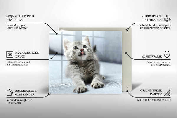 Tocător din sticlă Pisicuță drăguță