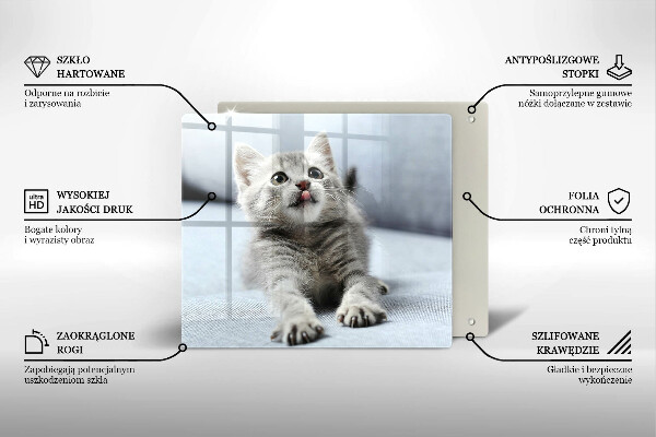 Tocător din sticlă Pisicuță drăguță