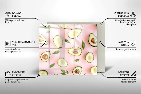 Tocător din sticlă Model de avocado