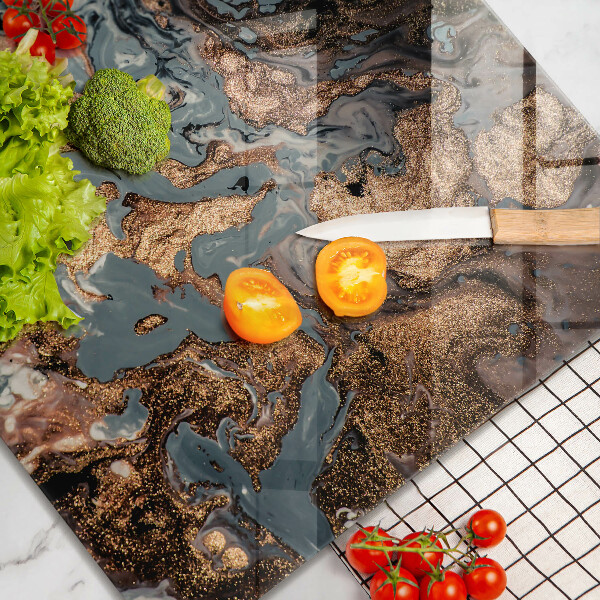 Tocător din sticlă Structură de rocă aurie