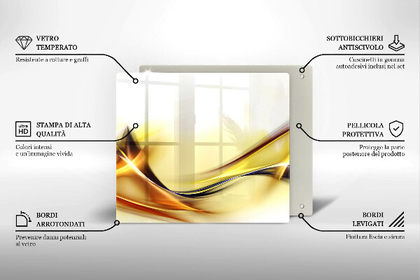 Tocător din sticlă Linii abstracte de lumină