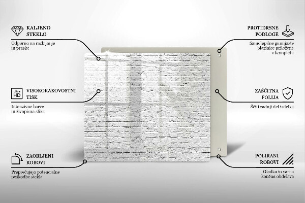 Tocător din sticlă Perete de cărămidă