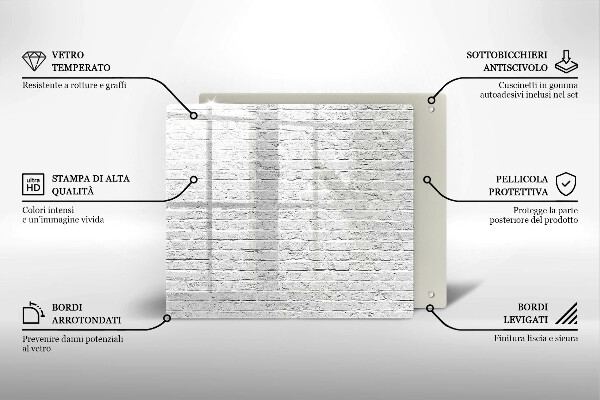 Tocător din sticlă Perete de cărămidă