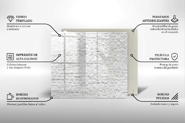 Tocător din sticlă Perete de cărămidă