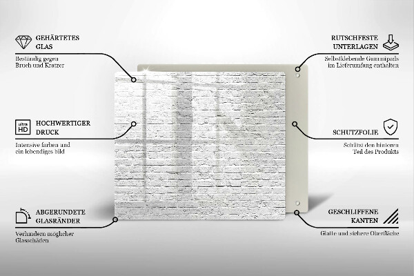 Tocător din sticlă Perete de cărămidă