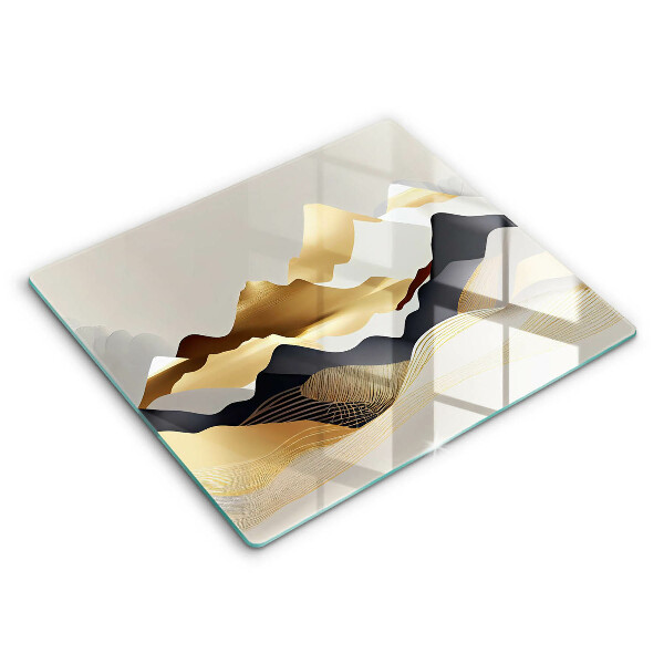 Tocător de bucătărie Munți de aur abstracti