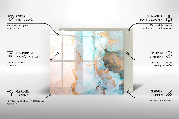 Tocător din sticlă Abstracția din marmură