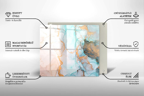 Tocător din sticlă Abstracția din marmură