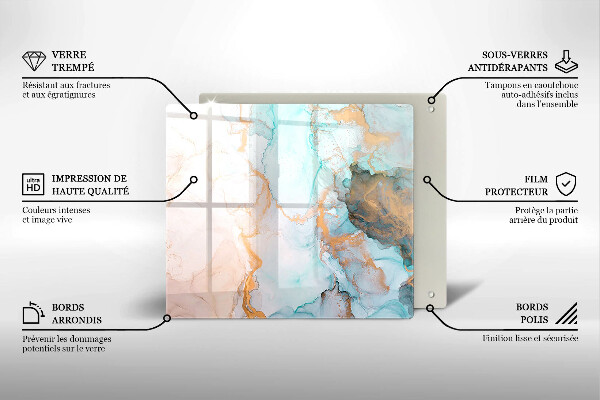 Tocător din sticlă Abstracția din marmură