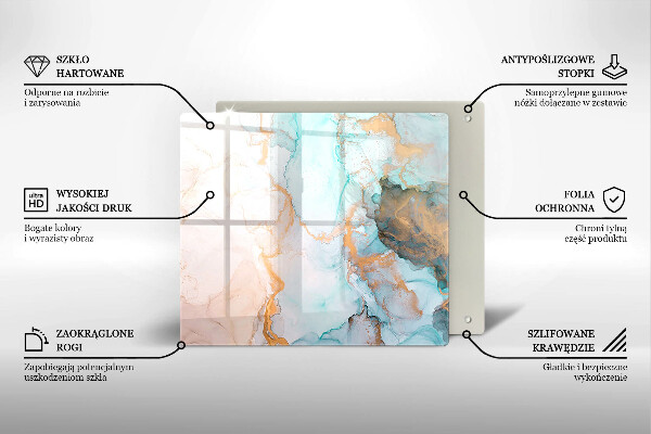 Tocător din sticlă Abstracția din marmură