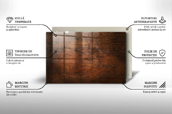 Tocător de bucătărie Scândură din lemn de culoare închisă