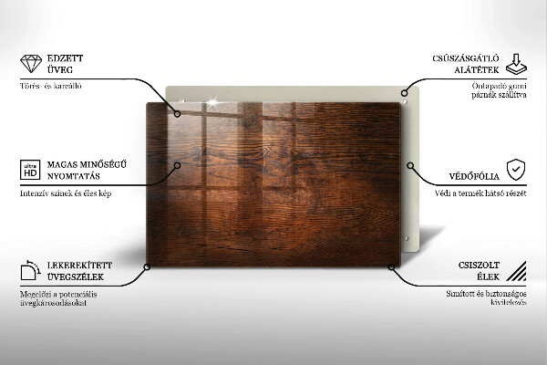 Tocător de bucătărie Scândură din lemn de culoare închisă