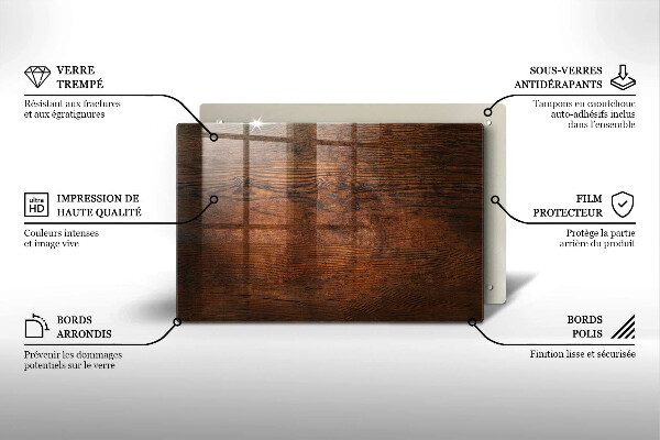 Tocător de bucătărie Scândură din lemn de culoare închisă