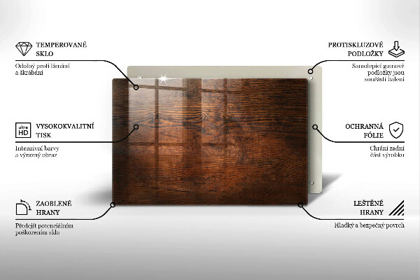 Tocător de bucătărie Scândură din lemn de culoare închisă