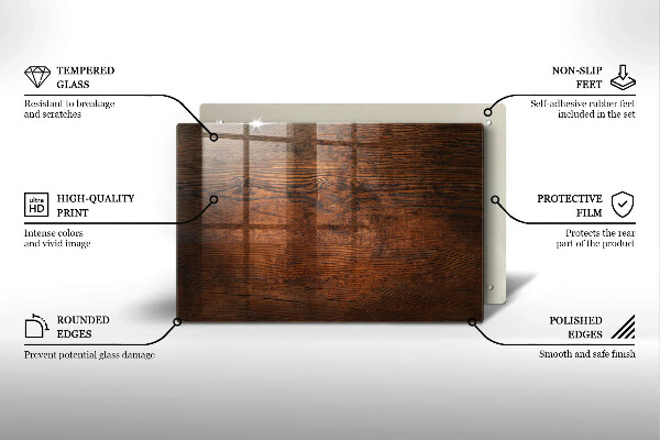 Tocător de bucătărie Scândură din lemn de culoare închisă