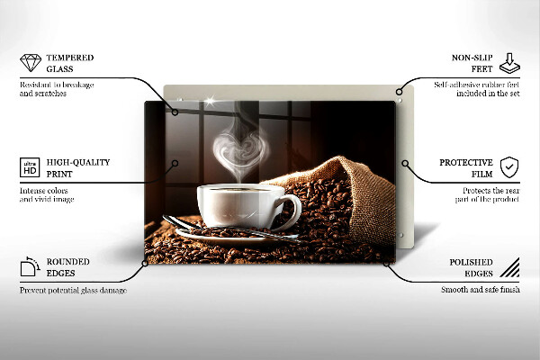 Tocător de bucătărie Cafea și o ceașcă
