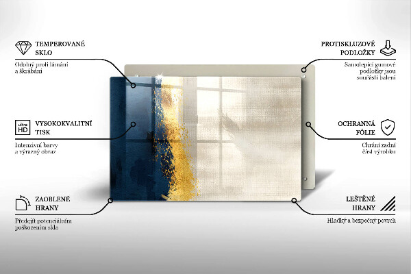 Tocător de bucătărie Abstracția aurului