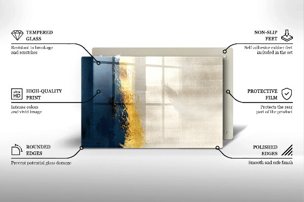 Tocător de bucătărie Abstracția aurului