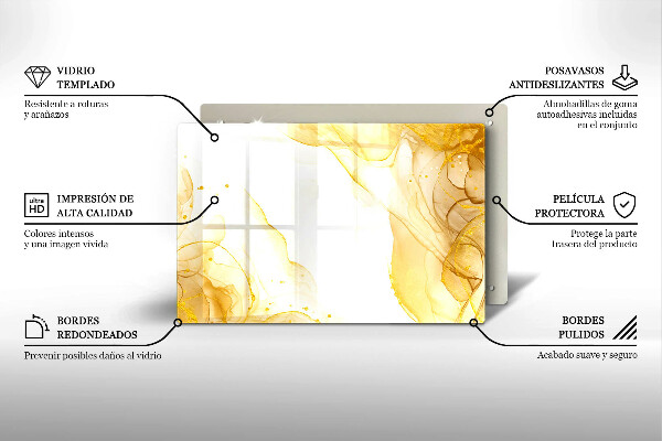 Tocător de bucătărie Abstracția aurie