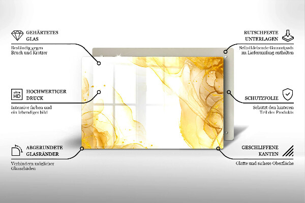 Tocător de bucătărie Abstracția aurie