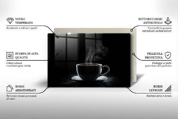 Tocător sticlă ceașcă fierbinte de cafea