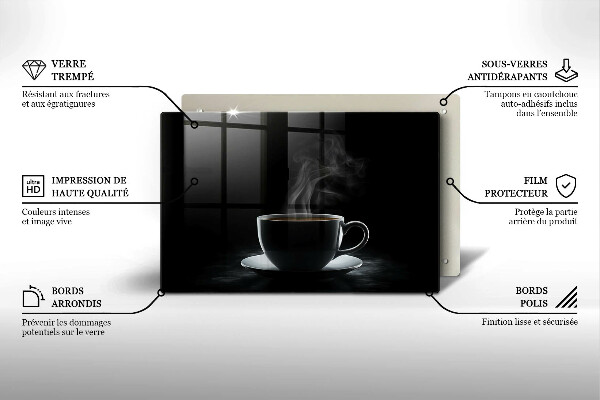 Tocător sticlă ceașcă fierbinte de cafea
