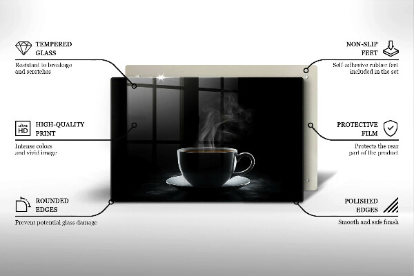 Tocător sticlă ceașcă fierbinte de cafea