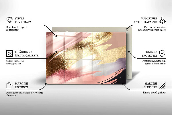 Tocător sticlă Pete pastelate