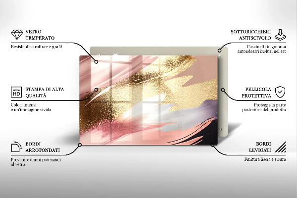 Tocător sticlă Pete pastelate