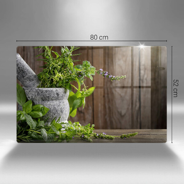 Tocător sticlă Ierburi verzi