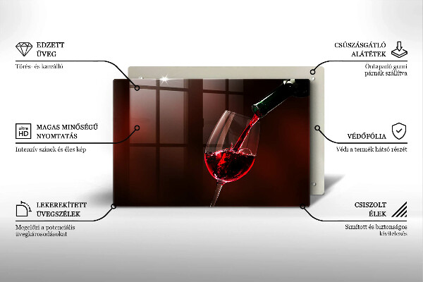 Tocător de bucătărie Un pahar de vin