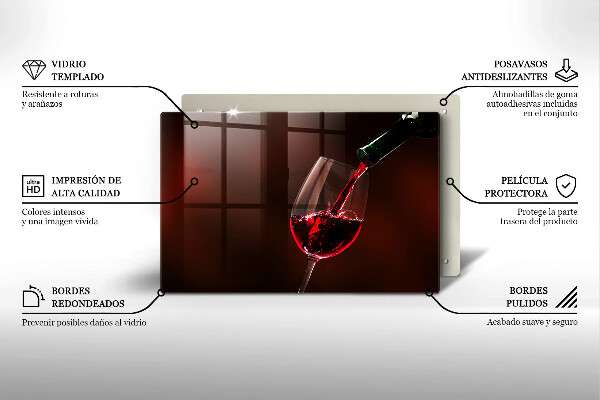 Tocător de bucătărie Un pahar de vin