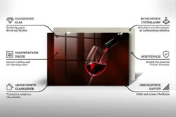 Tocător de bucătărie Un pahar de vin
