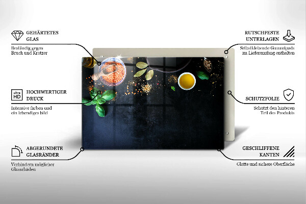 Tocător de bucătărie Boluri cu condimente