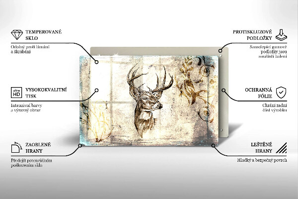Tocător de bucătărie Ilustrație de animale de cerb